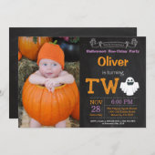 2ème Invitation de photo de partie de Halloween (Devant / Derrière)