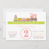 2ème Invitation de train de fille d'anniversaire (Devant)