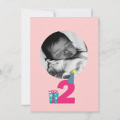 2ème Invitation mignonne de la partie de la fille (Dos)