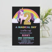 2ème Rainbow Unicorn Birthday Invitations Parties (Debout devant)