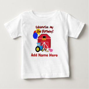 2ème T-shirt personnalisé d'anniversaire de ferme