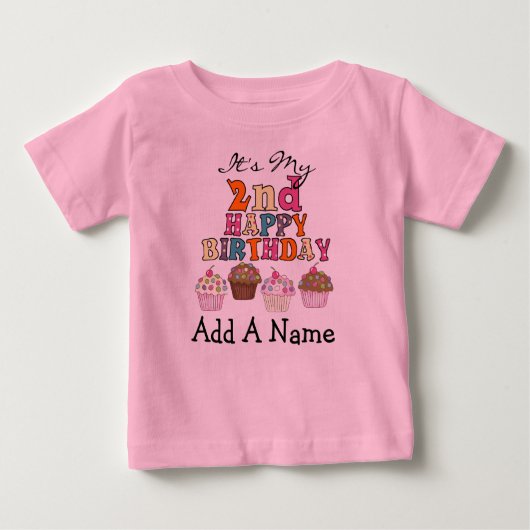 2ème T-shirt personnalisé d'anniversaire de petits (Devant)