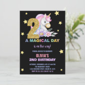 2ème Unicorne Florale Invitations Anniversaires (Debout devant)