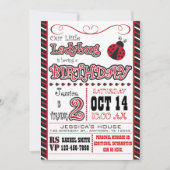 2èmes invitations d'anniversaire de coccinelle (Devant)