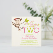 2èmes invitations de fête d'anniversaire de singe (Debout devant)