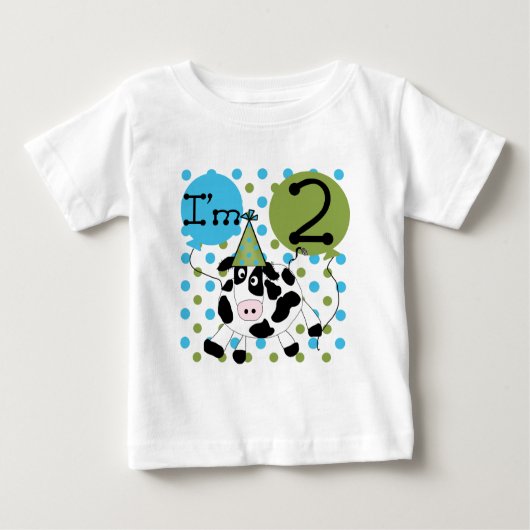 2èmes T-shirts et cadeaux d'anniversaire de vache (Devant)