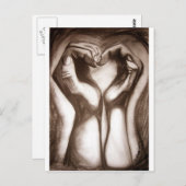 2Hands1Heart bij sepia Briefkaart (Voorkant / Achterkant)