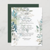 2in1 Greenery Wedding Ceremony Reception Inv (Voorkant / Achterkant)