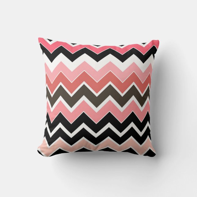 2in1 Roze Aarde ZigZag Patroon Kussen (Voorkant)