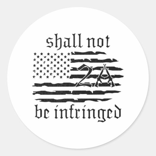 2nd Amendment Flag - Shall Not Be Infringed - 2A Ronde Sticker (Voorkant)