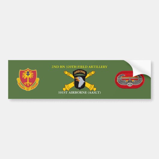 2ND BN 320TH FIELD ARTILLERY 101ST BUMPERSTICKER (Voorkant)