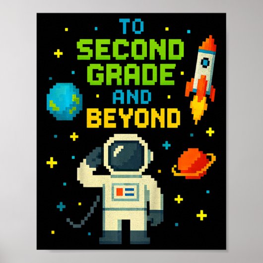2nd Grade And Beyond Astronaut Space Boys Gamer Fi Poster (Voorkant)