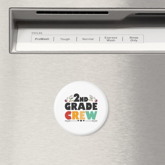 2ND Grade Crew Funny Back To School Student Gift Magneet (Insitu (Vaatwasser))