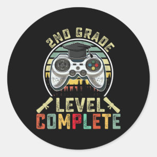 2nd Grade Level Complete Gamer 2nd Grade Graduatio Ronde Sticker