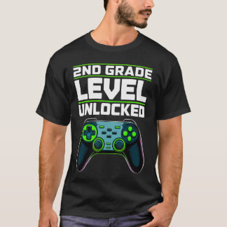 2nd Grade Level Unlocked Gaming Controller Back to T-shirt