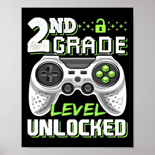 2nd Grade Level Unlocked Video Game Byck To School Poster (Voorkant)