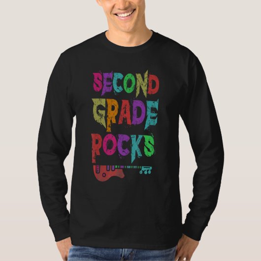 2nd Grade Rocks Student Teacher Rocking Third Grad T-shirt (Voorkant)