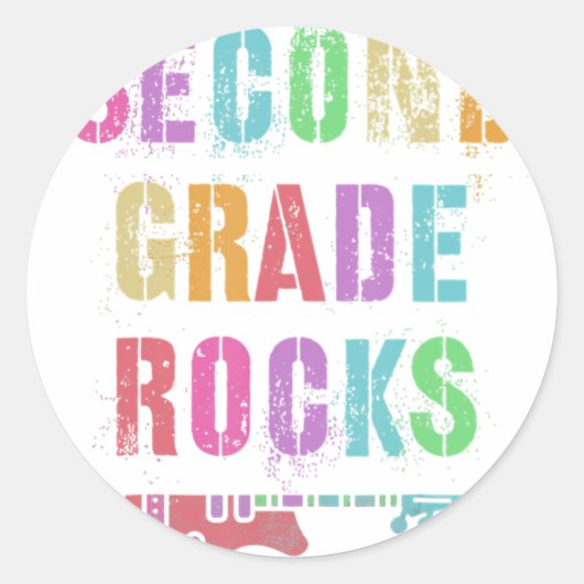 2nd GRADE Rocks Student Teacher Team Second Grader Ronde Sticker (Voorkant)