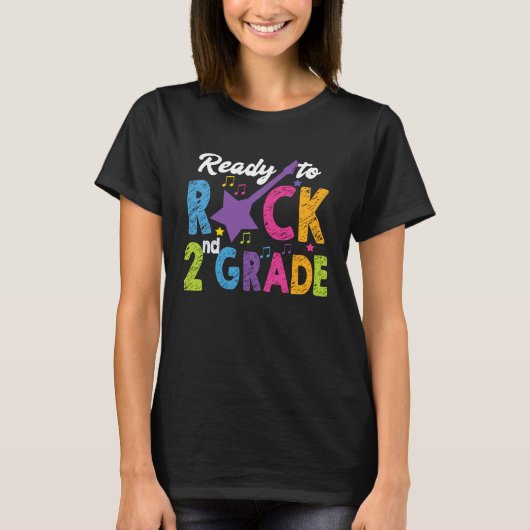 2nd Grade School Ready to Rock Second Back to Scho T-shirt (Voorkant)