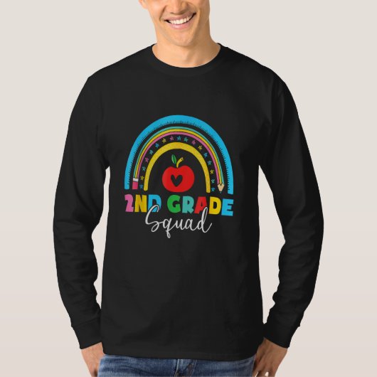2nd Grade Squad Back To School Rainbow Teachers St T-shirt (Voorkant)