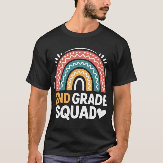 2nd Grade Squad Backo School Second Gradeeacher Gi T-shirt (Voorkant)