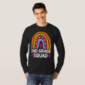 2nd Grade Squad Rainbow Heart Back To School Teach T-shirt (Voorkant volledig)