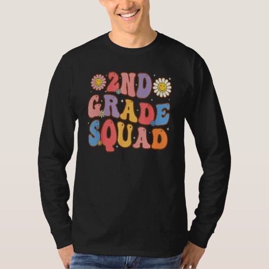2nd Grade Squad Second Teacher Student Team Back T T-shirt (Voorkant)
