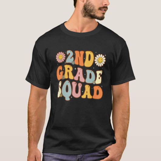2nd Grade Squad Second Teacher Student Team Back T T-shirt (Voorkant)