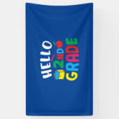 2nd Grade Teacher Hello 2nd Grade Spandoek (Verticaal)