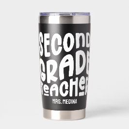 2nd Grade Teacher Simple Typography Geïsoleerde Drinkbeker