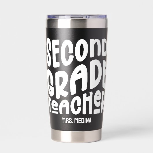 2nd Grade Teacher Simple Typography Geïsoleerde Drinkbeker (Voorkant)