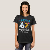 2nd Grade Teacher Survived 67 Days Of School Humor T-shirt (Voorkant volledig)