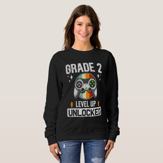 2nd Grade Unlocked Level Up Back To School Second Trui (Voorkant volledig)