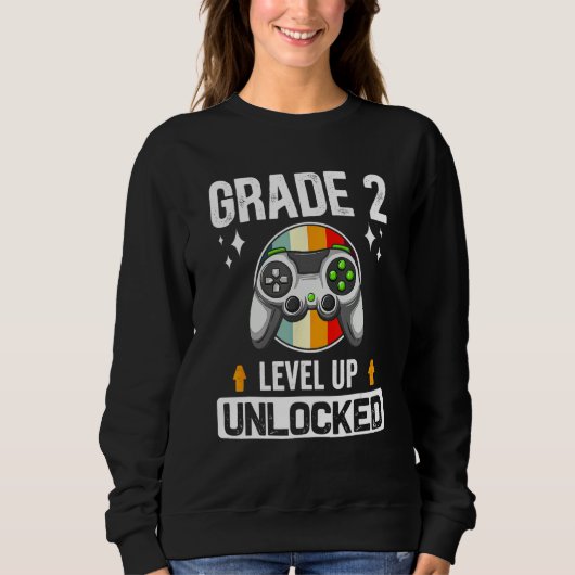2nd Grade Unlocked Level Up Back To School Second Trui (Voorkant)