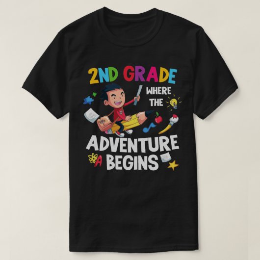 2nd Grade Where The Adventure Begins T-shirt (Design voorkant)