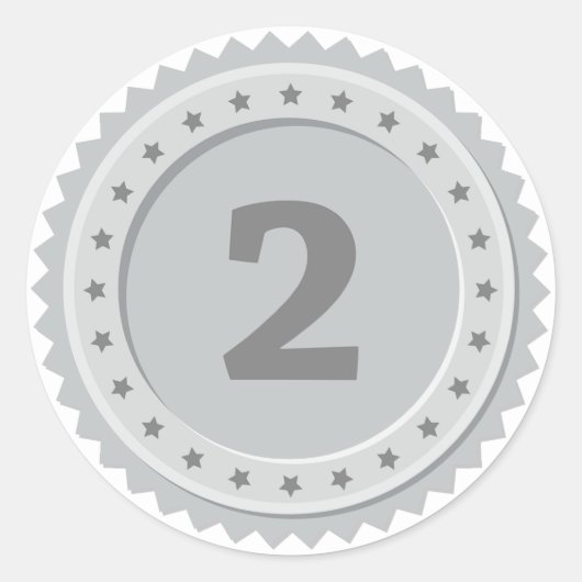 2nd Place Silver Medal Ronde Sticker (Voorkant)