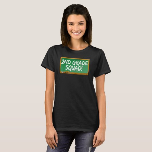 2nd Second Grade Squad Chalk Board T-shirt (Voorkant volledig)