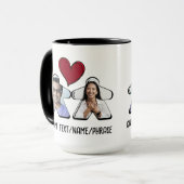 2P Carte photo personnalisée Jeu Couple Mug (Devant gauche)