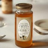 2x3 Honing Achtertuin Bijen Hives Little Bees Gold Voedselcontainer Etiket