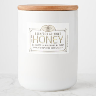 2x3" Metallic Gold 3D Framed Honey Label met Bee Voedselcontainer Etiket