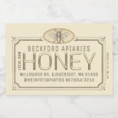 2x3" Metallic Gold 3D Framed Honey Label met Bee Voedselcontainer Etiket (Enkel label)