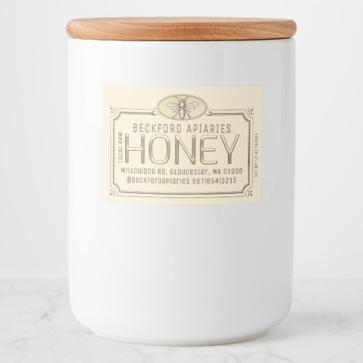 2x3" Métallurgique Étiquette miel encadré 3D avec  (Devant)