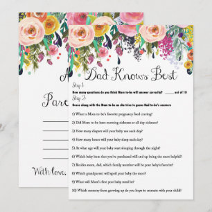 2x Games Flower Garden Baby shower Game 5x7 Kaart