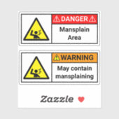 2x Stickers Manspling Avertissement/Danger (Feuille)