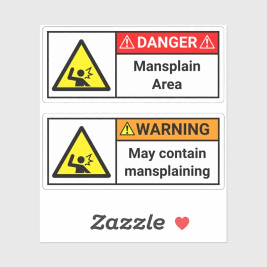 2x Stickers Manspling Avertissement/Danger (Feuille)