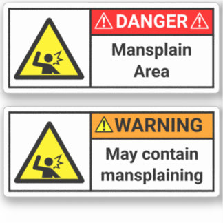 2x Stickers Manspling Avertissement/Danger