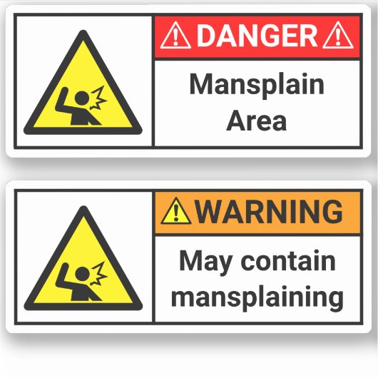 2x Stickers Manspling Avertissement/Danger (Devant)