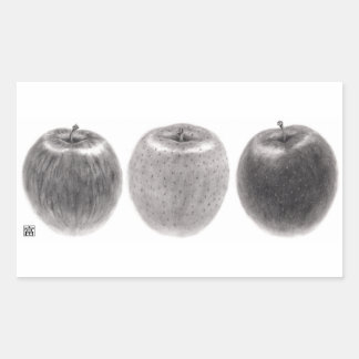 3個のりんご 横 RECHTHOEKIGE STICKER