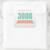 3000 volgers Bedankt-social media dankbaarheid Vierkante Sticker (Tas)