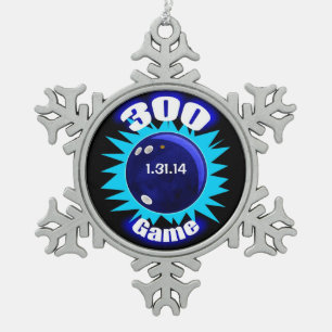 300 Club, Perfect Bowling Game, Tin Sneeuwvlok Ornament